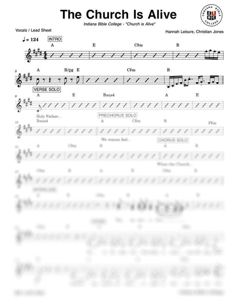 Holy Ghost Medley Chord Chart & Vocals / Lead Sheet