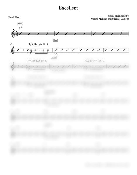 Excellent Chord Chart & Lead Sheet