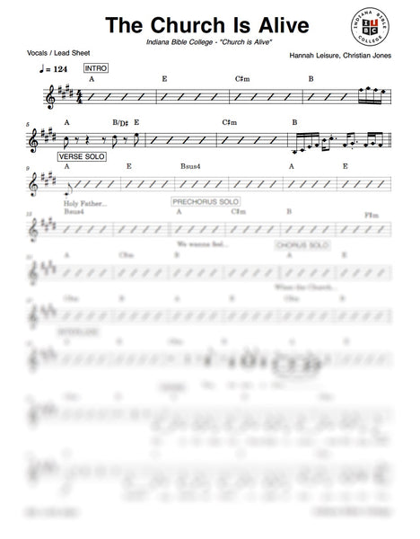 The Church Is Alive Chord Chart & Vocals / Lead Sheet