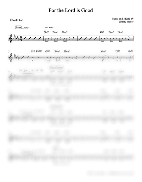 For the Lord Is Good Chord Chart & Lead Sheet