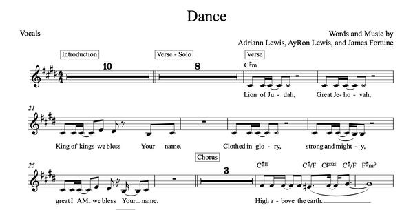 Dance Chord Chart & Lead Sheet